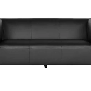 3 Seater Faux Simili-cuir Sofa Black FLORO