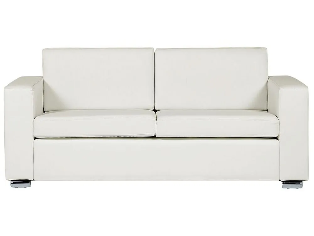 3 Seater Leather Sofa Blanc pur HELSINKI
