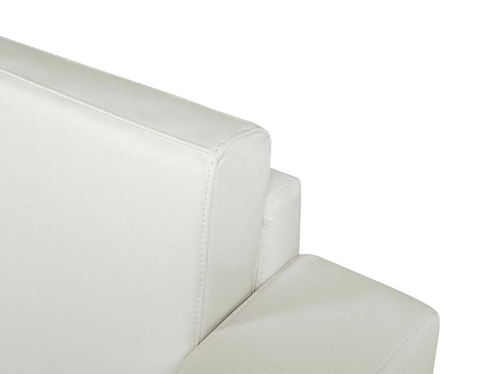 3 Seater Leather Sofa Blanc pur HELSINKI