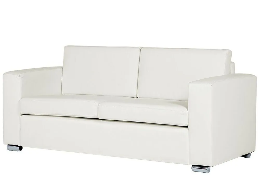 3 Seater Leather Sofa Blanc pur HELSINKI