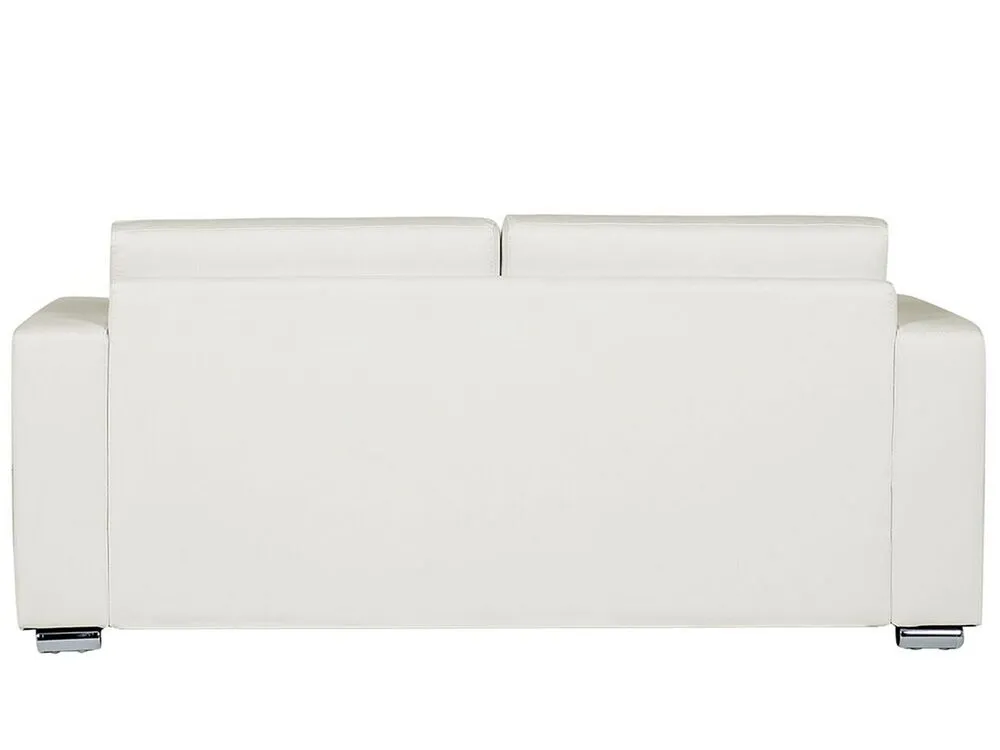 3 Seater Leather Sofa Blanc pur HELSINKI