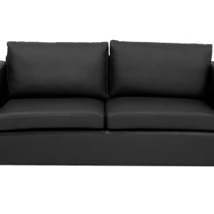 3 Seater Leather Sofa Noir jais HELSINKI pour toutes saisons