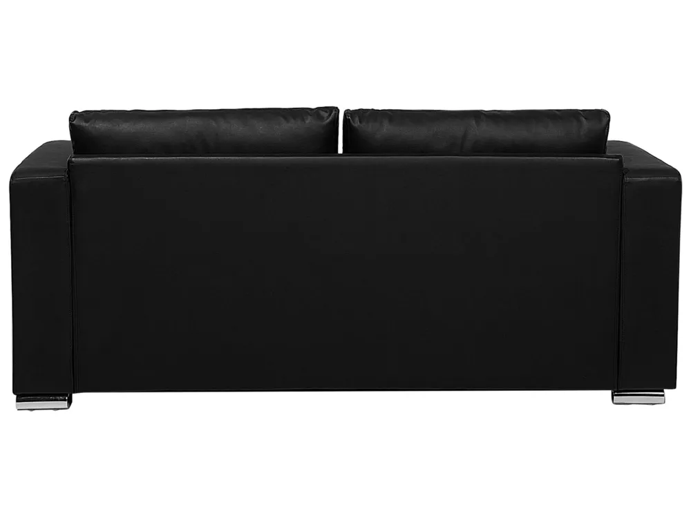 3 Seater Leather Sofa Noir jais HELSINKI pour toutes saisons