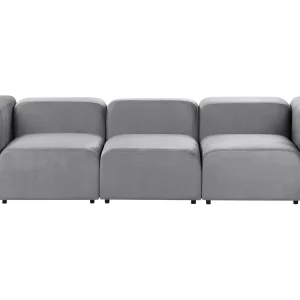 3 Seater Modulaire Velvet Sofa Grey FALSTERBO