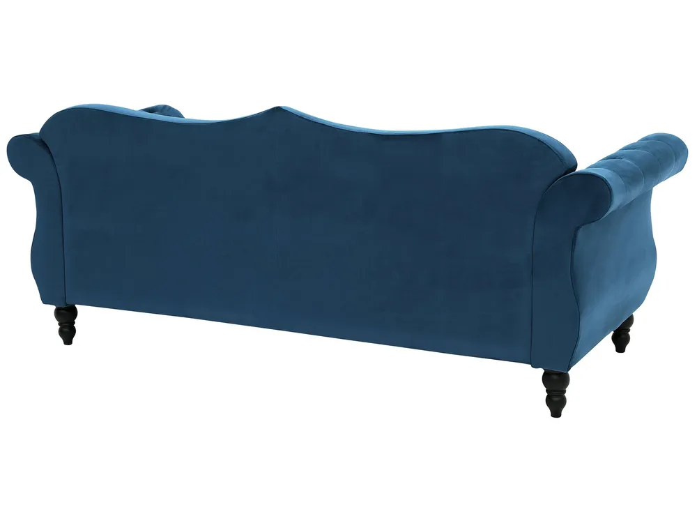 3 Seater Velvet Sofa Marine Blue SKIEN