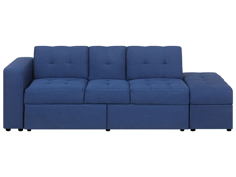 Sectional Sofa Bed Ottoman Marine Blue FALSTER