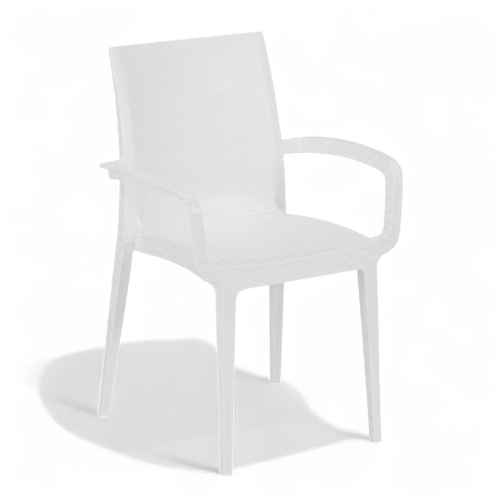 Sedia impilabile con braccioli resina effetto rattan Duke avec Garantie