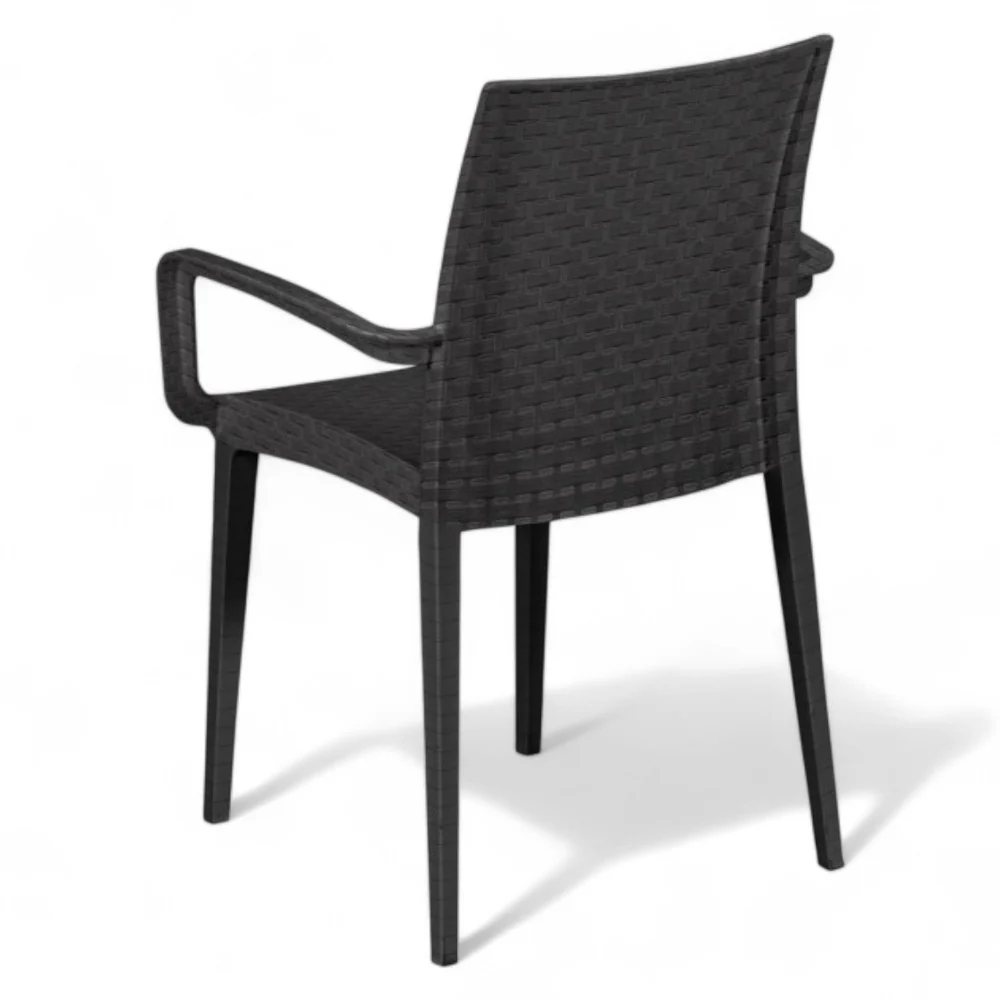 Sedia impilabile con braccioli resina effetto rattan Duke avec Garantie