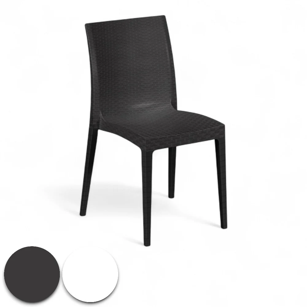 Sedia impilabile resina effetto rattan linea elegance Madam pour toutes saisons
