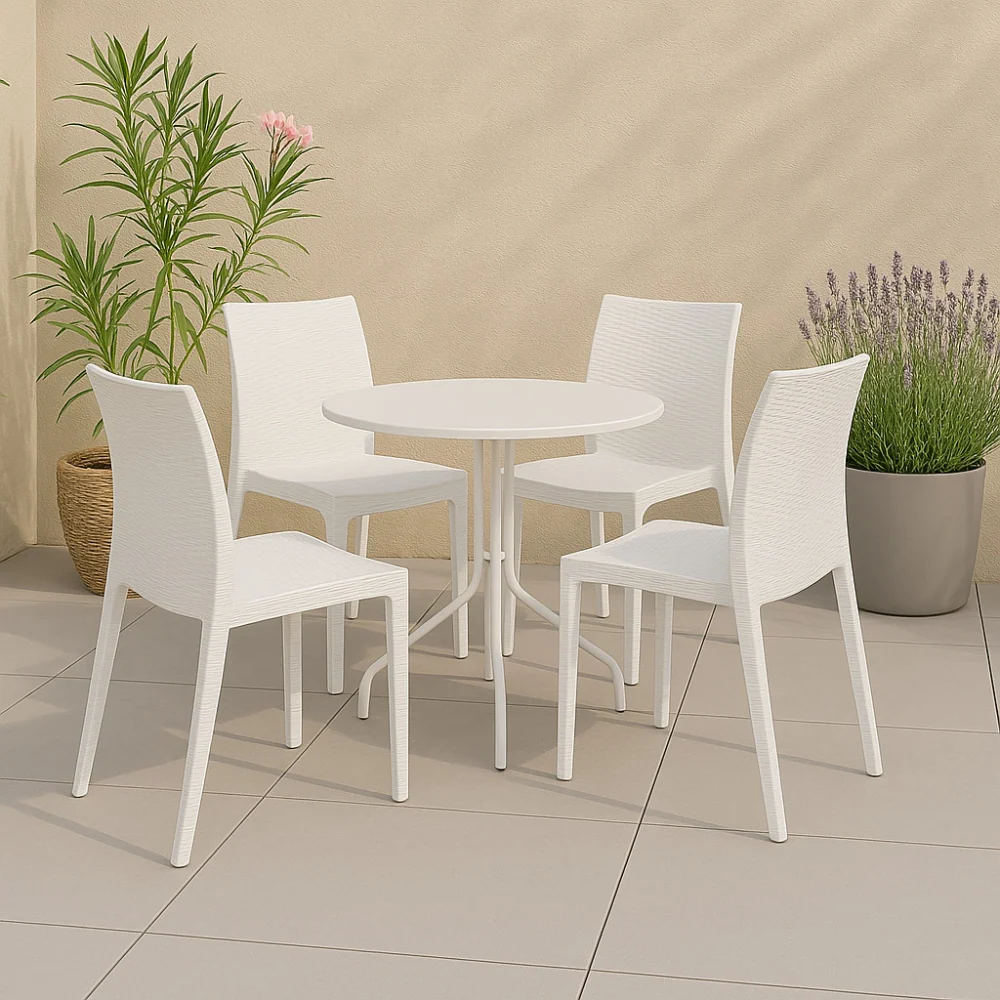 Sedia impilabile resina effetto rattan linea elegance Madam pour toutes saisons