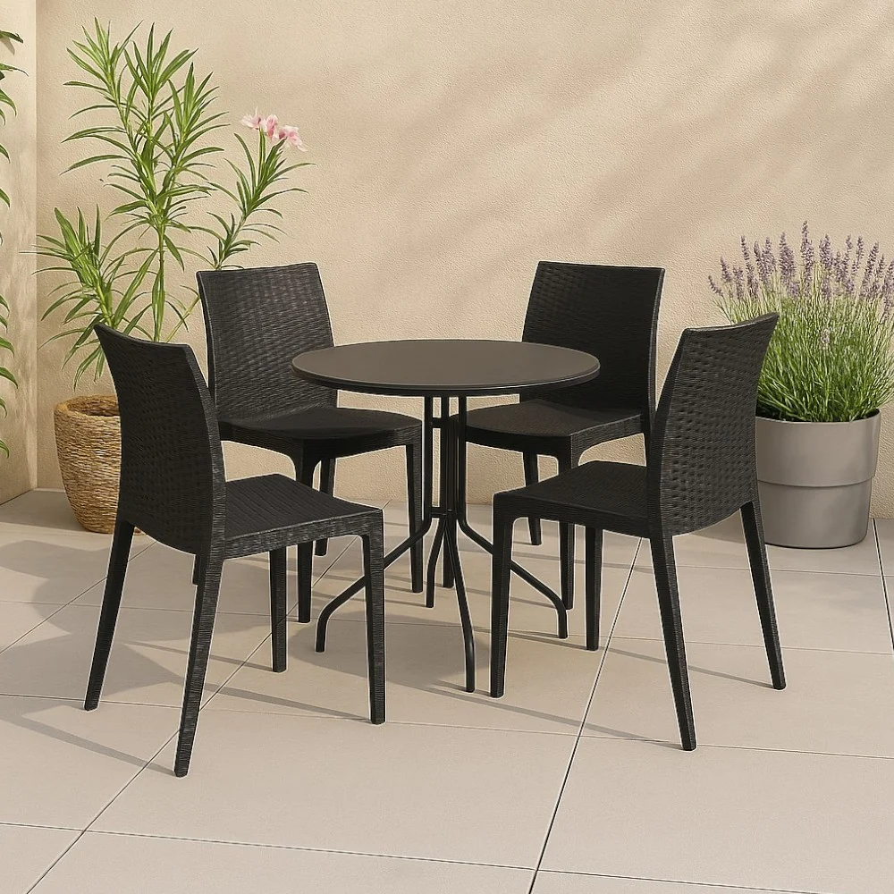 Sedia impilabile resina effetto rattan linea elegance Madam pour toutes saisons