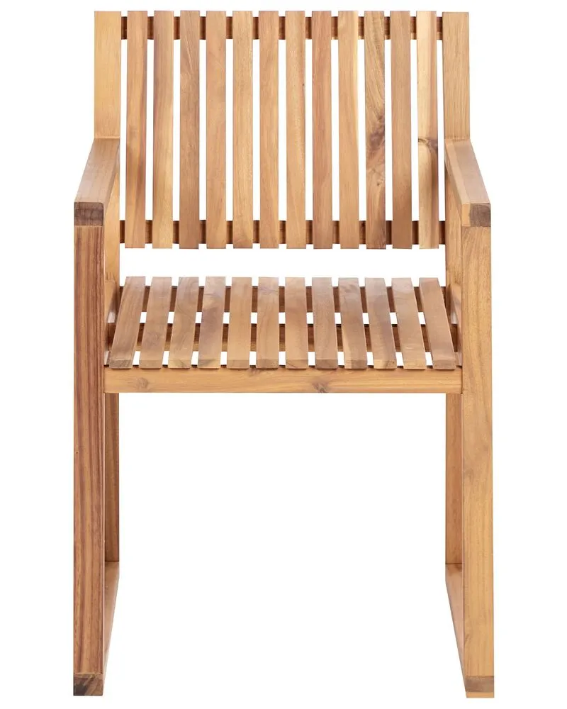 Set 8 Labellisé Acacia Wood Garden Dining Chairs Blue Cushions SASSARI II