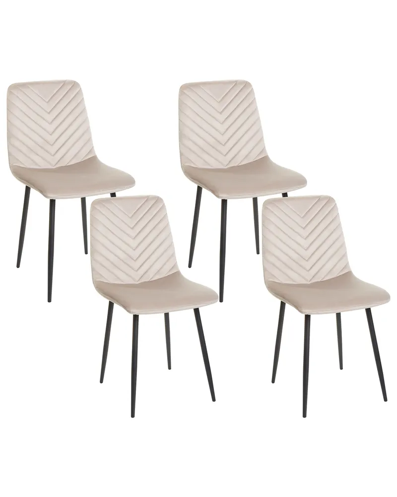 Set 4 En velours Dining Chairs Taupe HAVRE