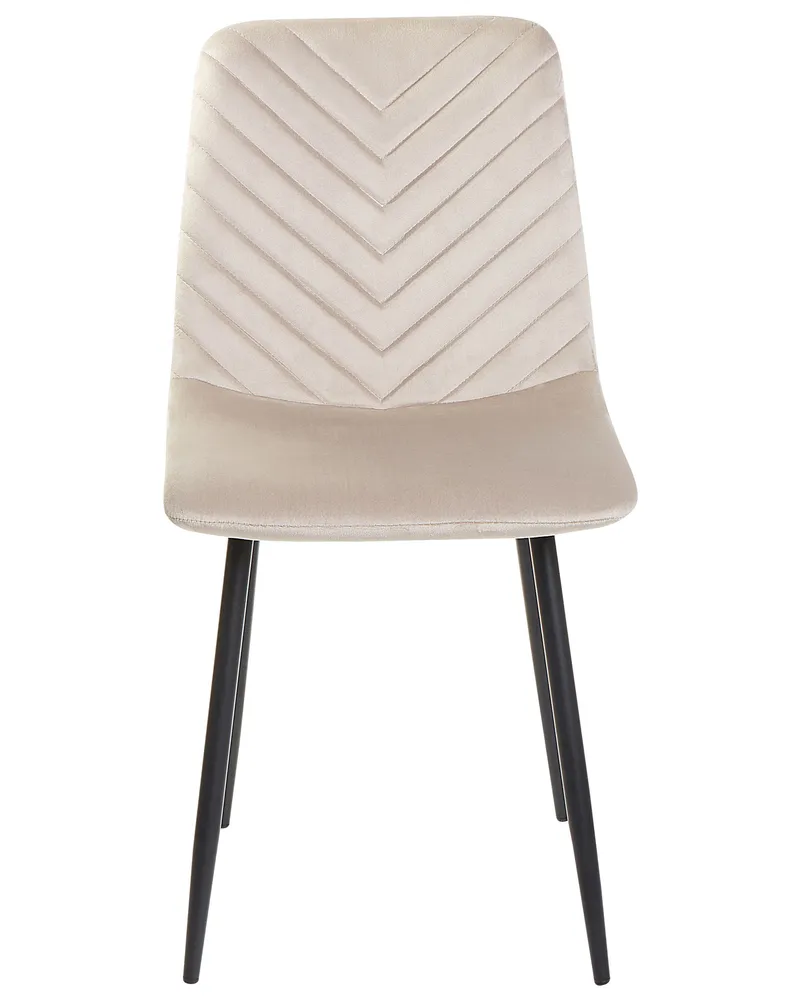 Set 4 En velours Dining Chairs Taupe HAVRE