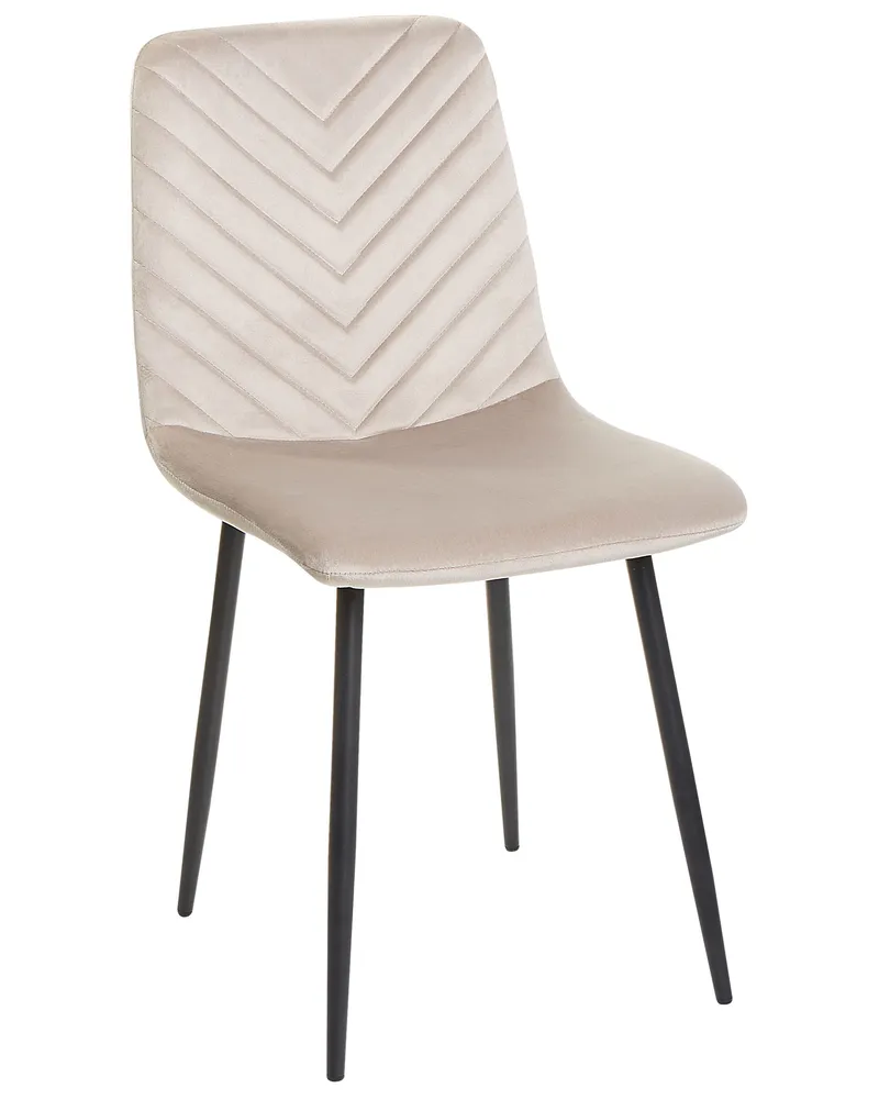 Set 4 En velours Dining Chairs Taupe HAVRE