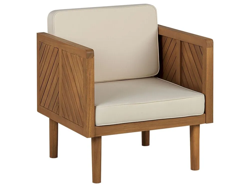 Sofa Set BARATTI Acacia Wood Light Wood 4 Seater pour motards voyageurs
