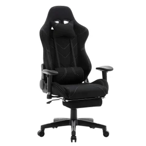 Support GPS moto Fauteuil de bureau sport chaise de jeu bureau housse en tissu noir 19_0000371