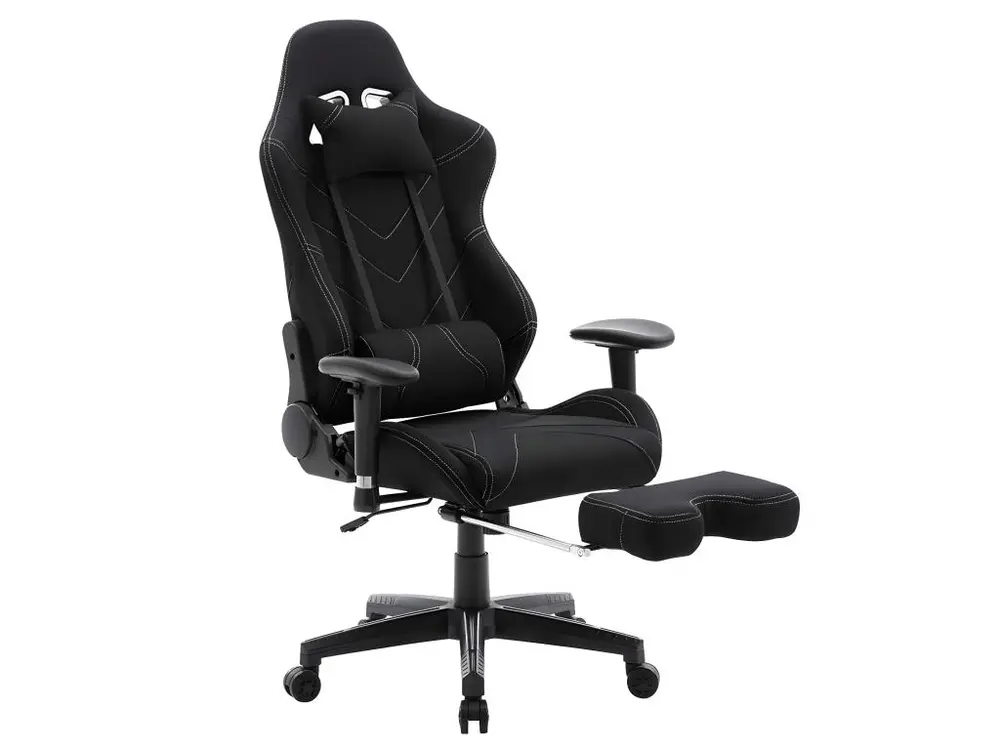 Support GPS moto Fauteuil de bureau sport chaise de jeu bureau housse en tissu noir 19_0000371