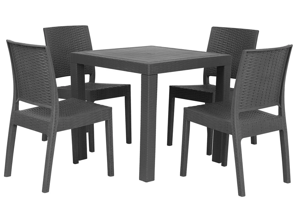 Support GPS moto 4 Seater Garden Dining Set Grey FOSSANO