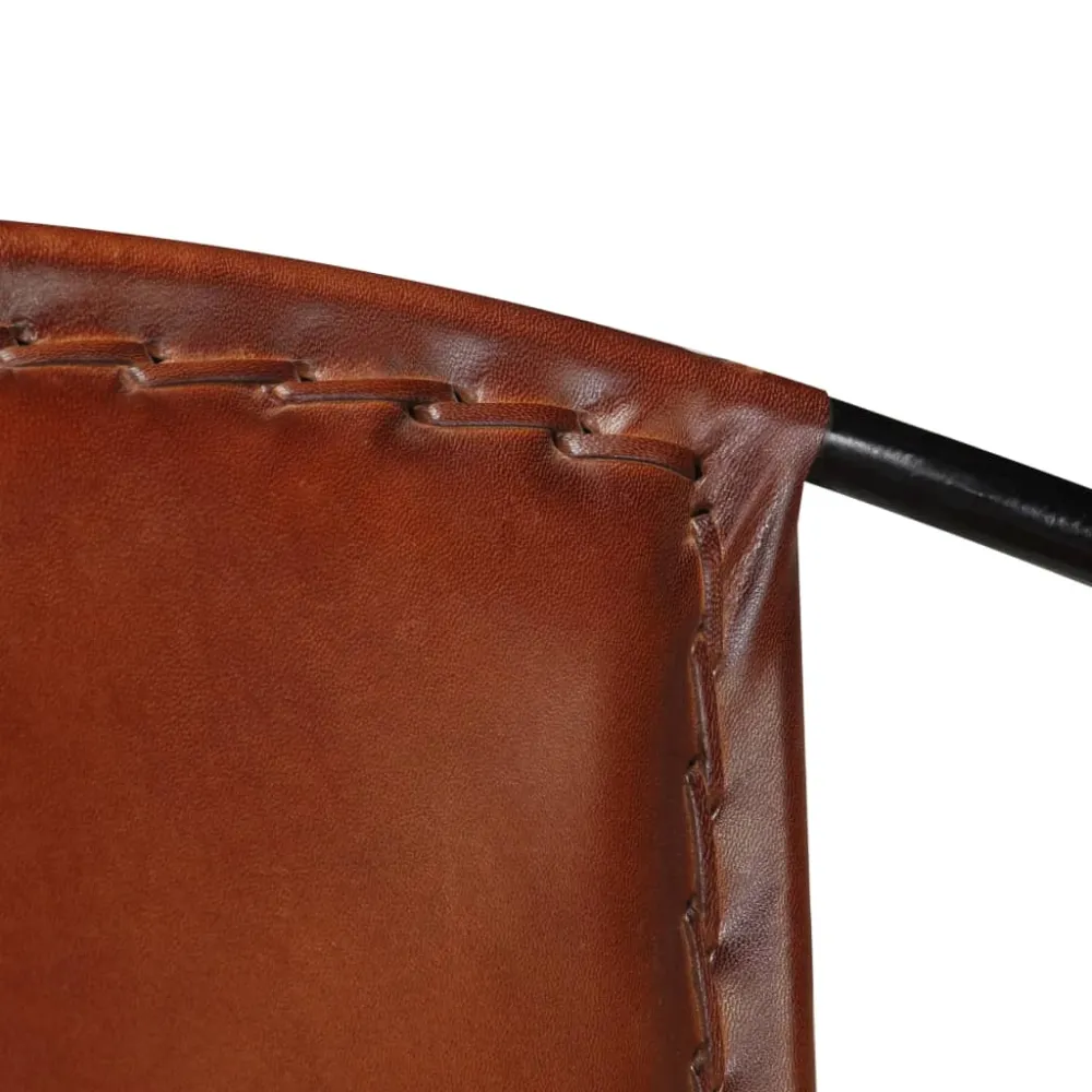Support smartphone Fauteuil chaise siège lounge design club sofa salon de relaxation cuir véritable marron 1102138/3