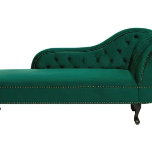 Support smartphone Right Hand Chaise Lounge Velours Green NIMES
