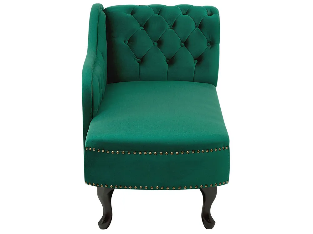Support smartphone Right Hand Chaise Lounge Velours Green NIMES
