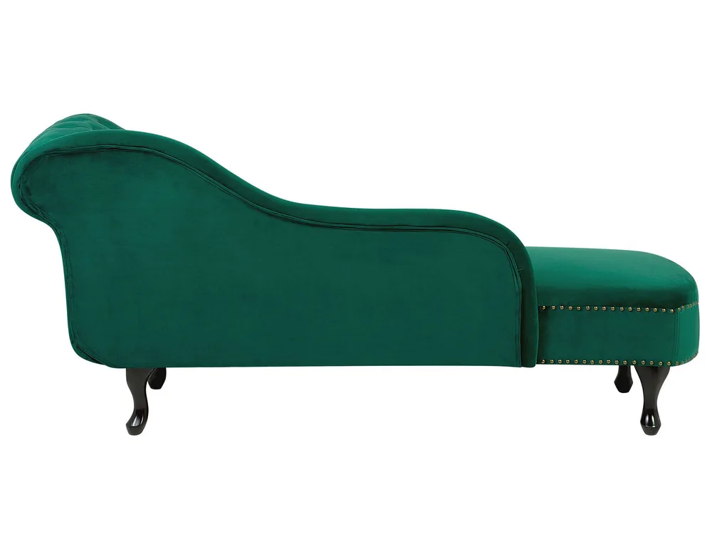 Support smartphone Right Hand Chaise Lounge Velours Green NIMES