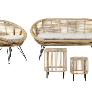 Support smartphone Sofa Set MARATEA/CESENATICO Rattan Pur 3 Seater