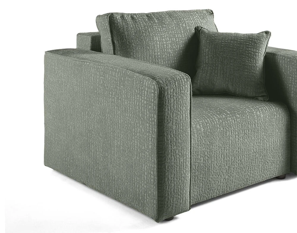 Topaze - fauteuil - en tissu velours relief pour toutes saisons