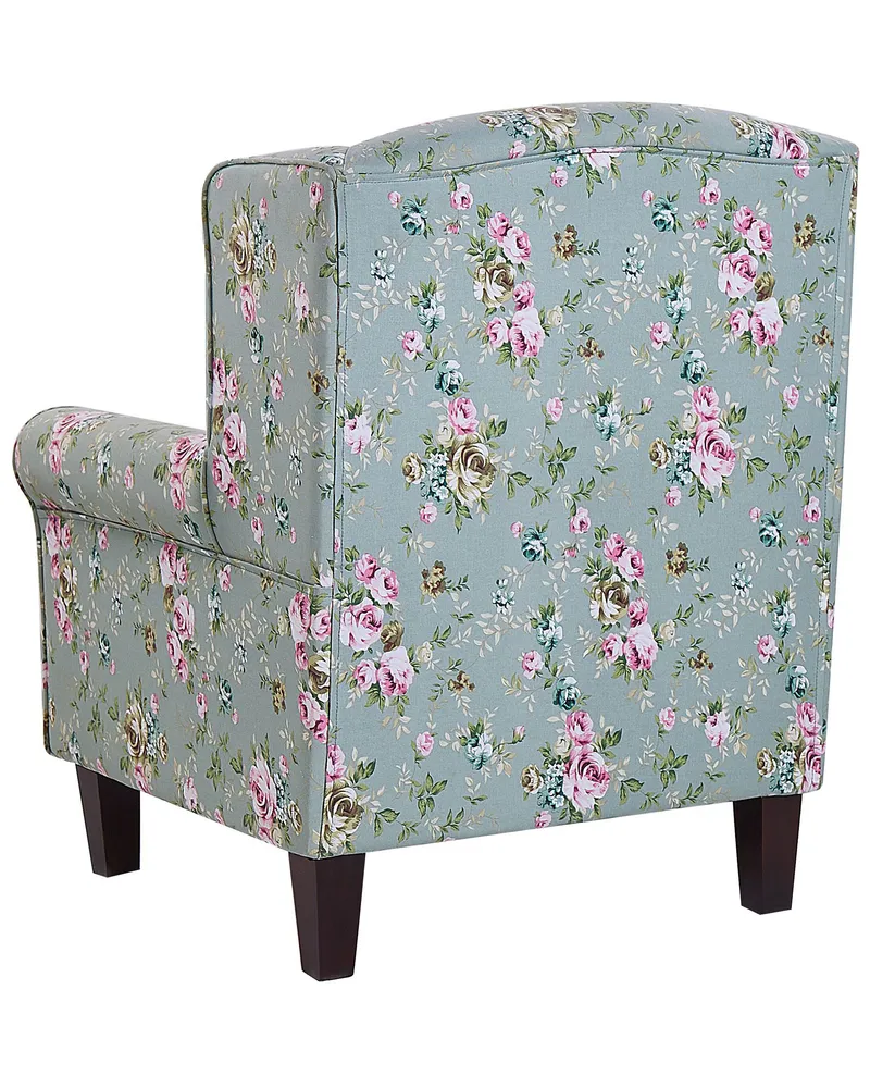 Wingback Chair HAMAR Footstool Fabric Vert jade