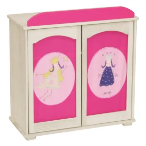 Armoire de poupée 'Happy Fee', meubles pour ranger les accessoires de poupée, bois naturel pour stockage extérieur