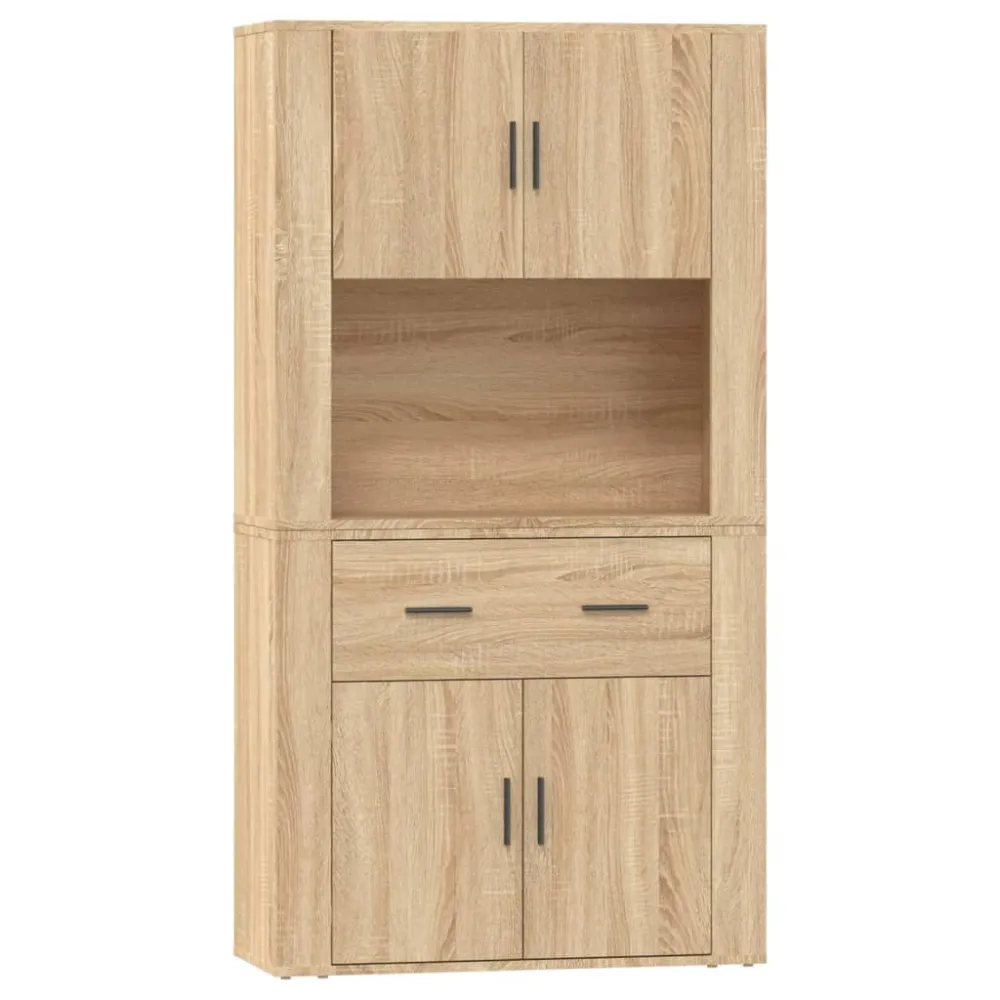 Buffet bahut commode armoire meuble de rangement organisateur cuisine salle de séjour salon haut sonoma bois d'ingénierie...