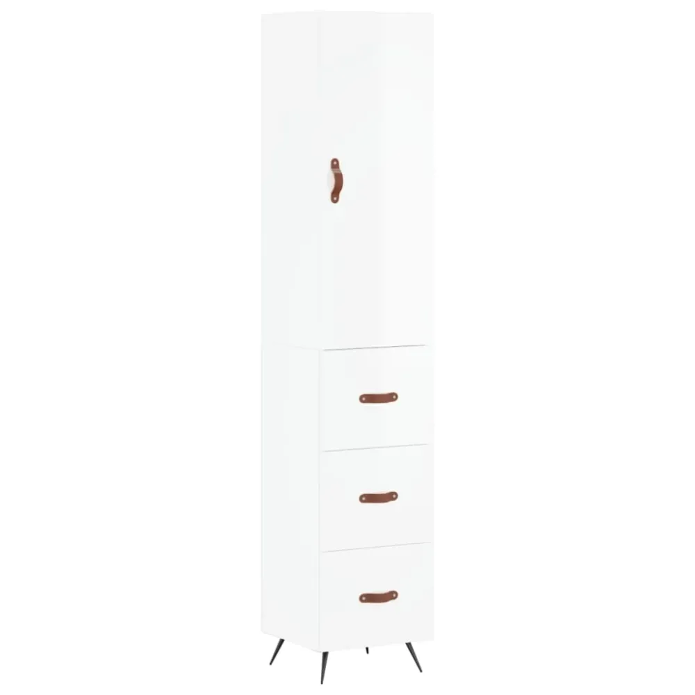 Buffet bahut commode armoire meuble de rangement organisateur cuisine salle de séjour salon haut brillant 34,5 x 34 x 180...
