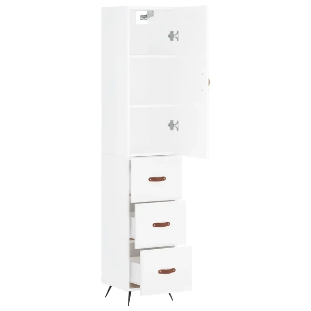 Buffet bahut commode armoire meuble de rangement organisateur cuisine salle de séjour salon haut brillant 34,5 x 34 x 180...