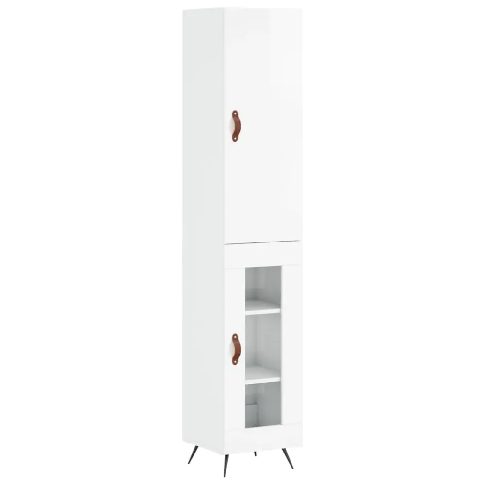 Buffet bahut commode armoire meuble de rangement organisateur cuisine salle de séjour salon haut brillant 34,5 x 34 x 180...