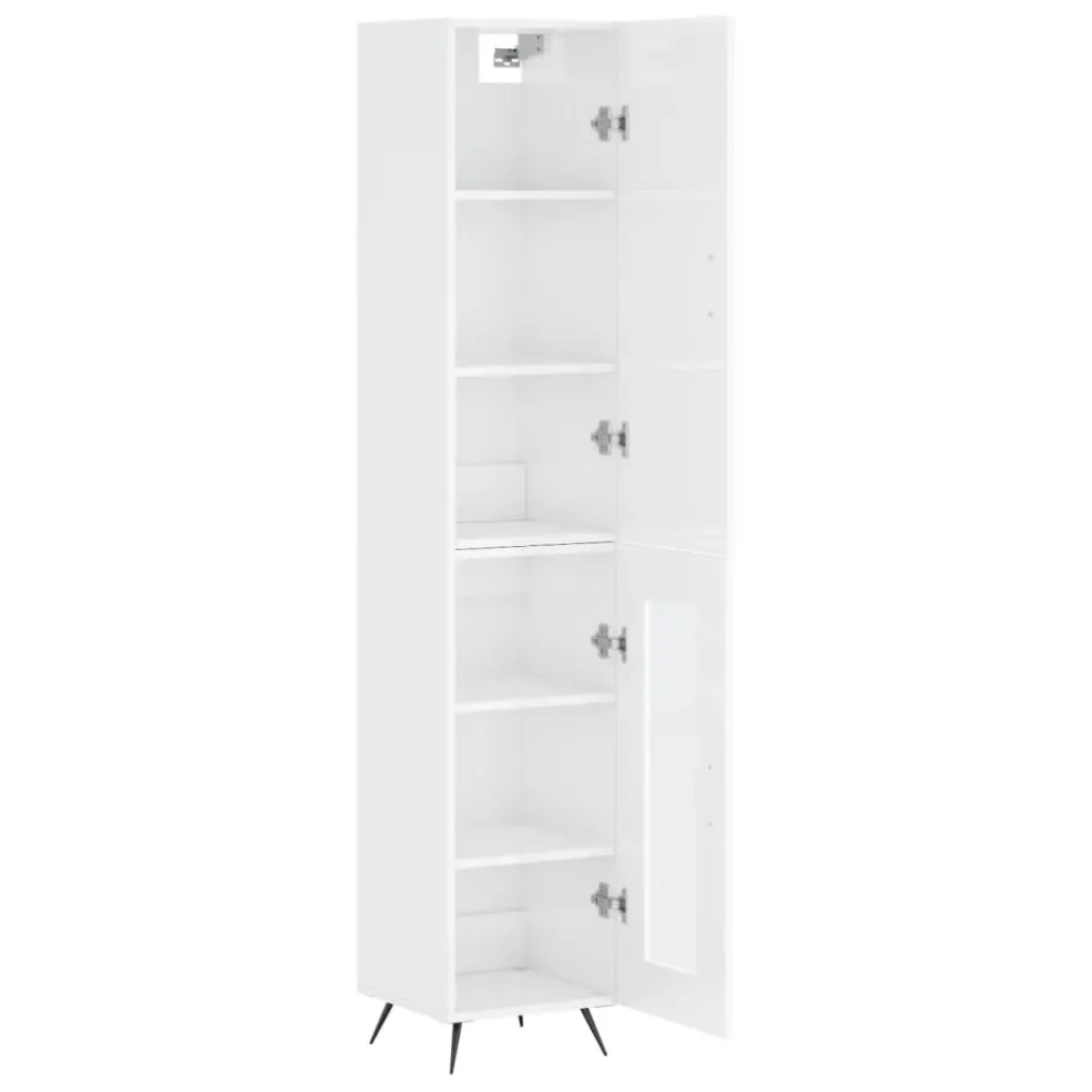 Buffet bahut commode armoire meuble de rangement organisateur cuisine salle de séjour salon haut brillant 34,5 x 34 x 180...