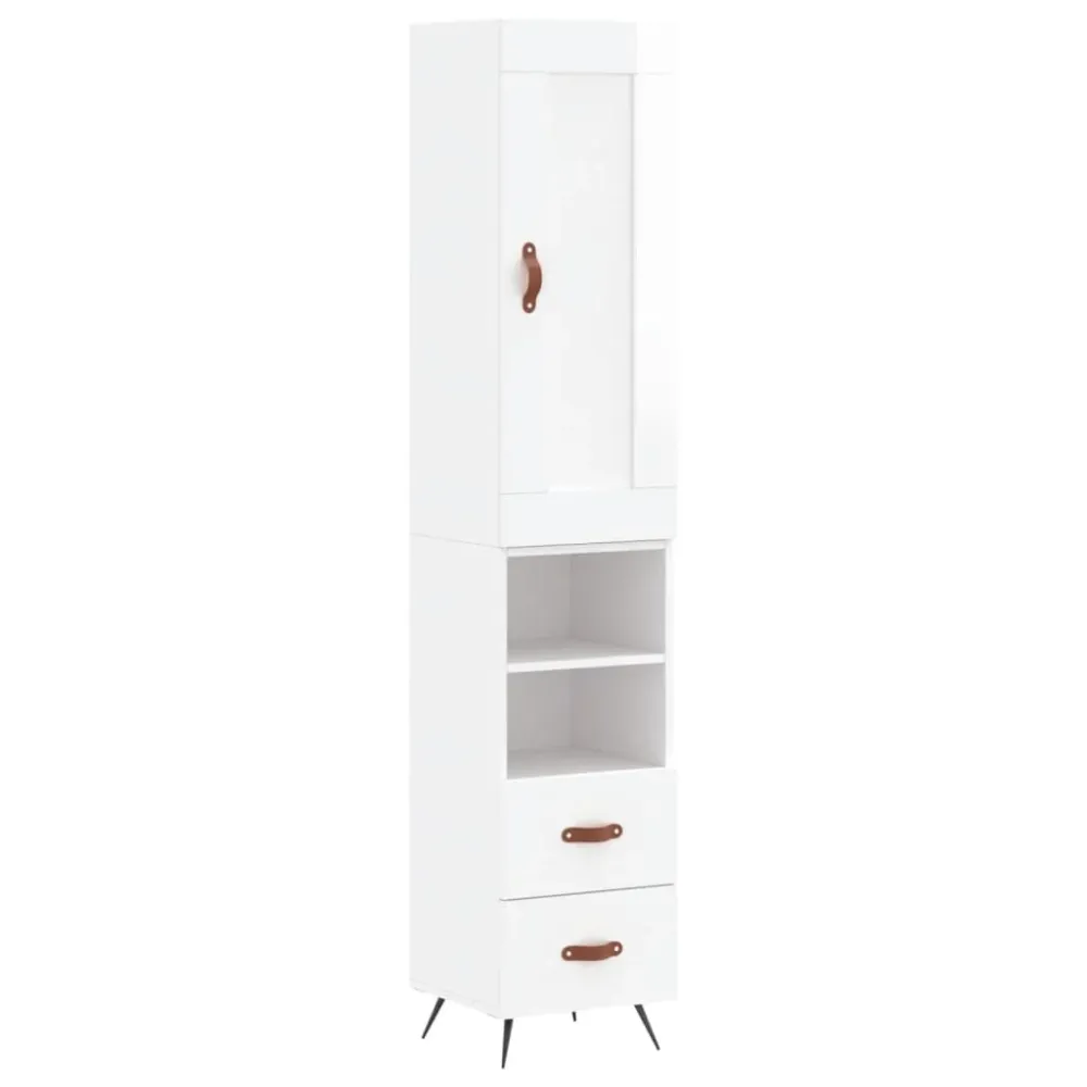 Buffet bahut commode armoire meuble de rangement organisateur cuisine salle de séjour salon haut brillant 34,5 x 34 x 180...