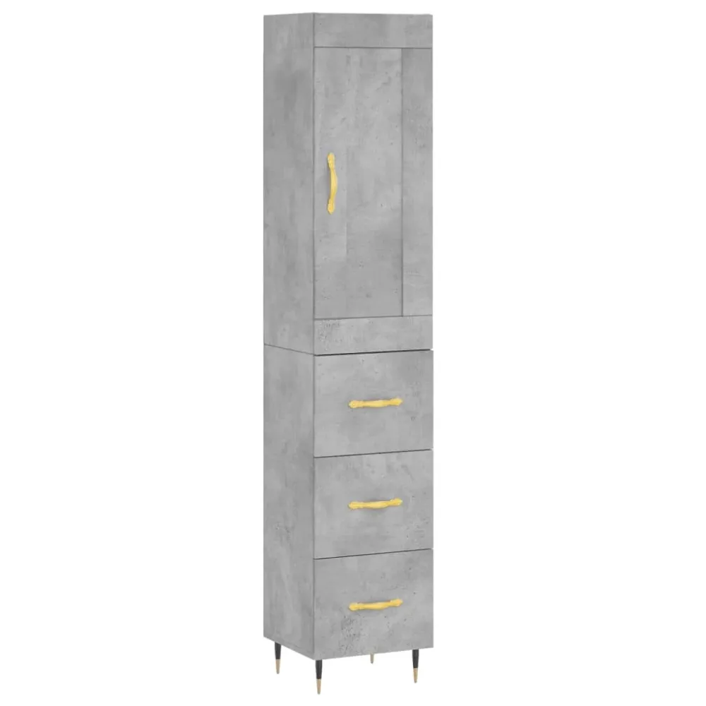 Buffet bahut commode armoire meuble de rangement organisateur cuisine salle de séjour salon haut 34,5 x 34 x 180 cm bois d...