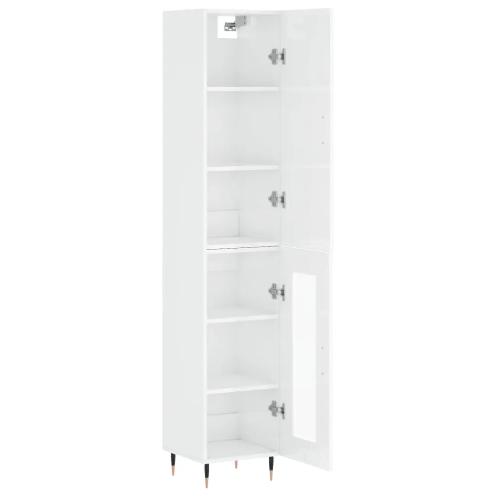 Buffet bahut commode armoire meuble de rangement organisateur cuisine salle de séjour salon haut brillant 34,5 x 34 x 180...