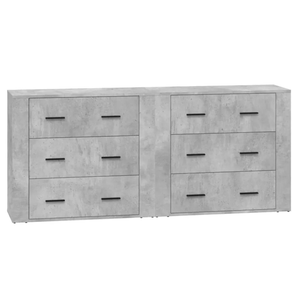 Buffet bahut commode armoire meuble de rangement organisateur cuisine salle de séjour salons lot de 2 bois d'ingénierie gr...