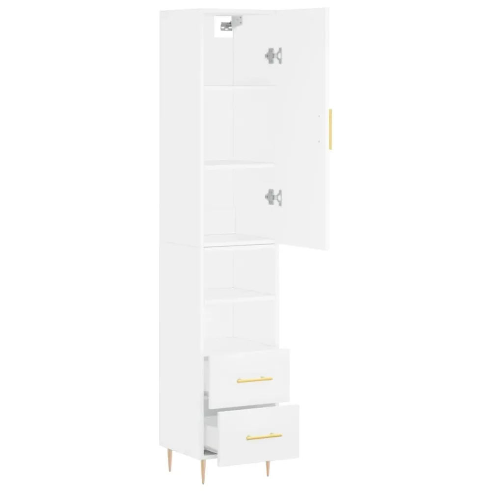 Buffet bahut commode armoire meuble de rangement organisateur cuisine salle de séjour salon haut 34,5 x 34 x 180 cm bois d...