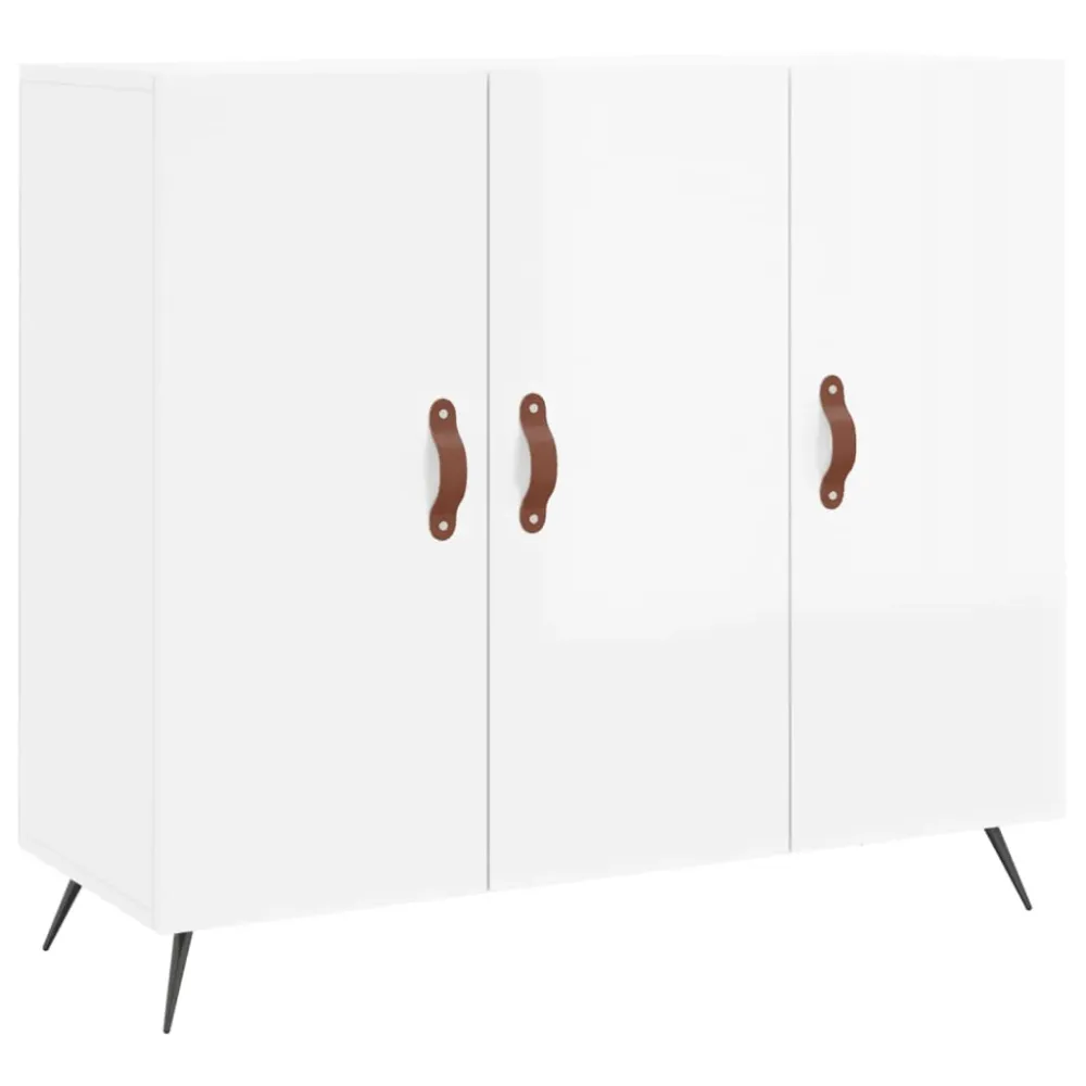 Buffet bahut commode armoire meuble de rangement organisateur cuisine salle de séjour salon brillant 90 x 34 x 80 cm bois...
