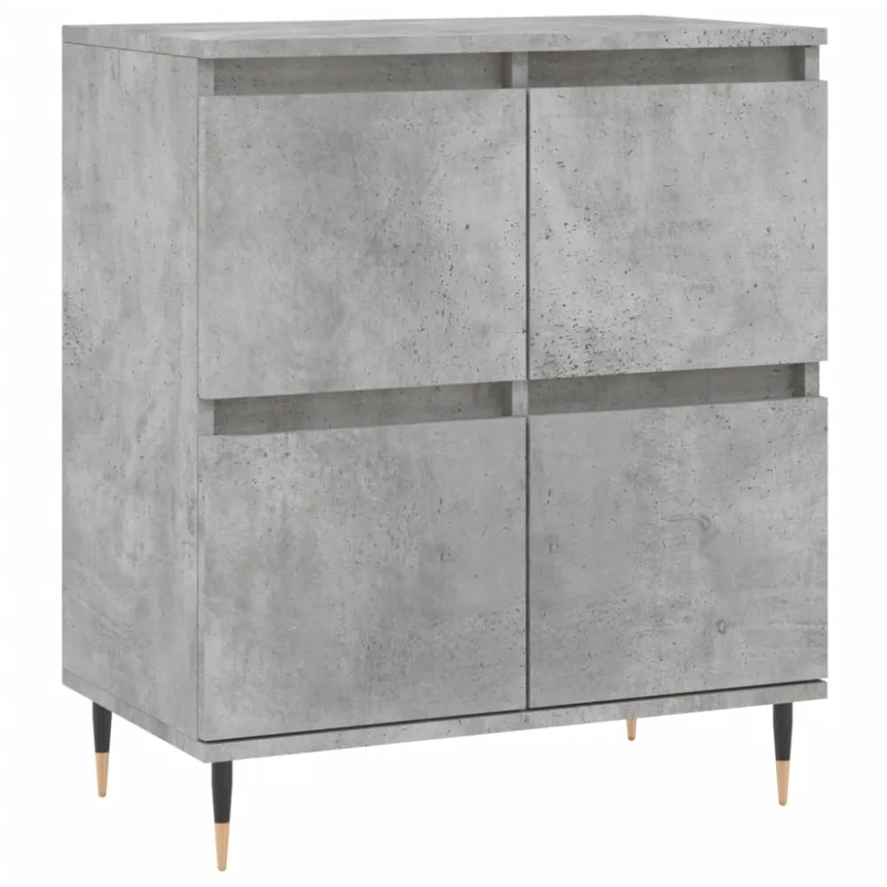 Buffet bahut commode armoire meuble de rangement organisateur cuisine salle de séjour salons 3 pcs bois d'ingénierie gris...