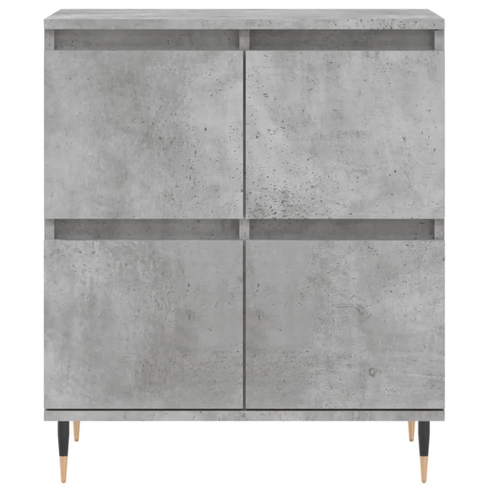 Buffet bahut commode armoire meuble de rangement organisateur cuisine salle de séjour salons 3 pcs bois d'ingénierie gris...