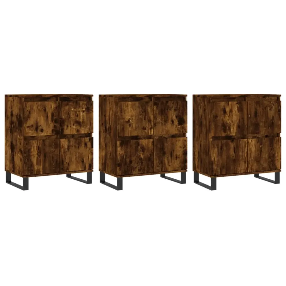 Certifié CE Buffet bahut commode armoire meuble de rangement organisateur cuisine salle de séjour salons 3 pcs bois d'ingé...