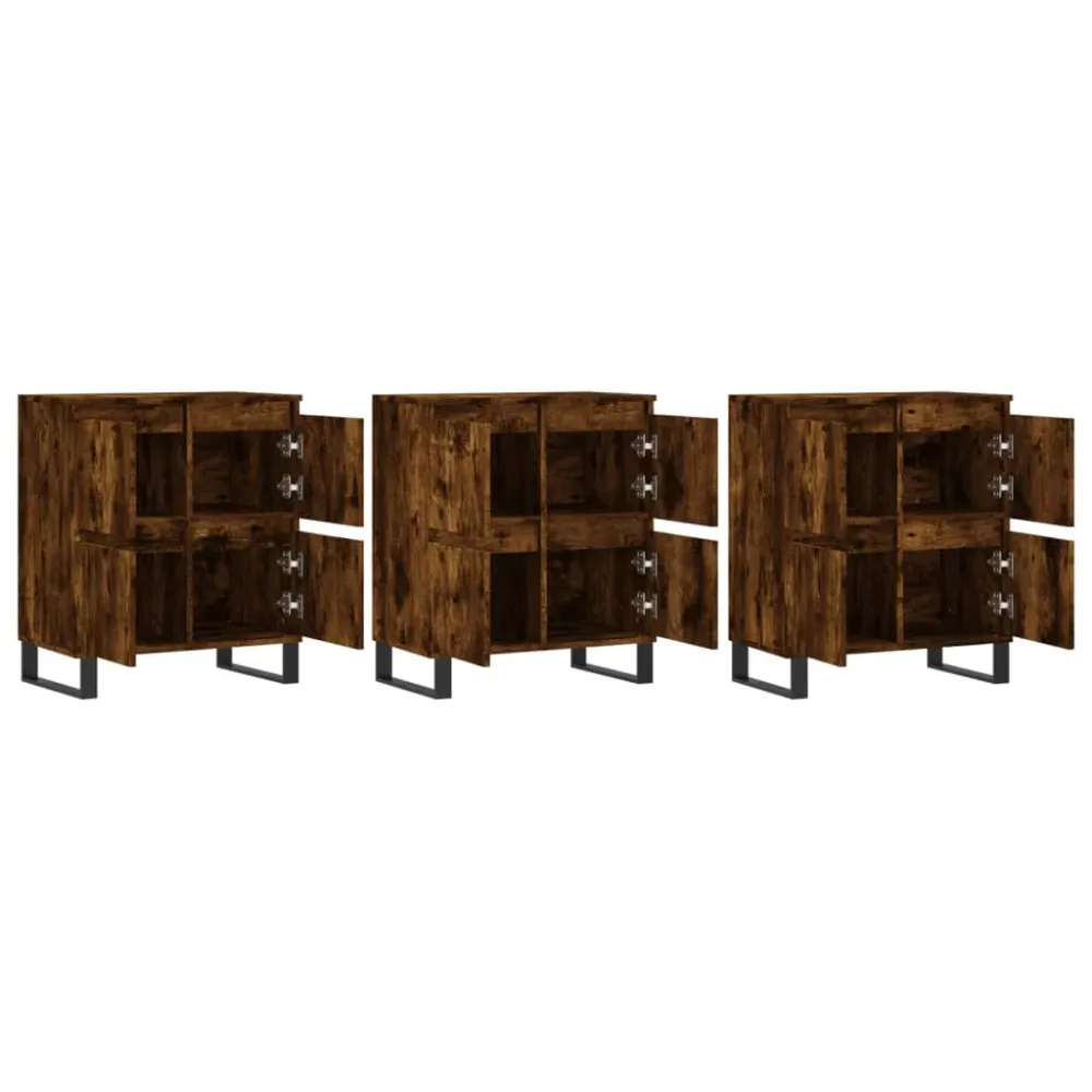 Certifié CE Buffet bahut commode armoire meuble de rangement organisateur cuisine salle de séjour salons 3 pcs bois d'ingé...