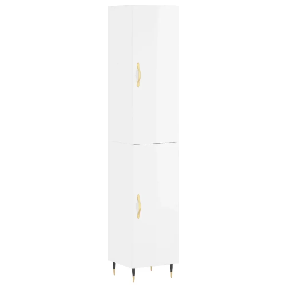 Certifié CE Buffet bahut commode armoire meuble de rangement organisateur cuisine salle de séjour salon haut brillant 34,5...