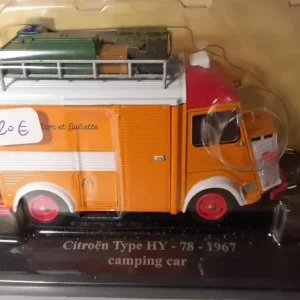 Citroën type HY-78 orange et rouge de 1967 camping car en noir mat
