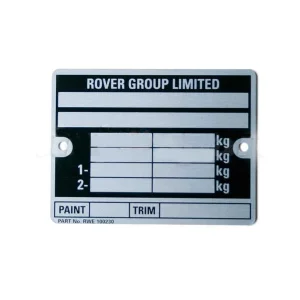 CLASSIC AUSTIN MINI, VIN CHASSIS PLATE, LATE ROVER CARS