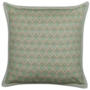 Cotton Cushion Leaf Pattern 45 x 45 cm Vert olive PICTUS